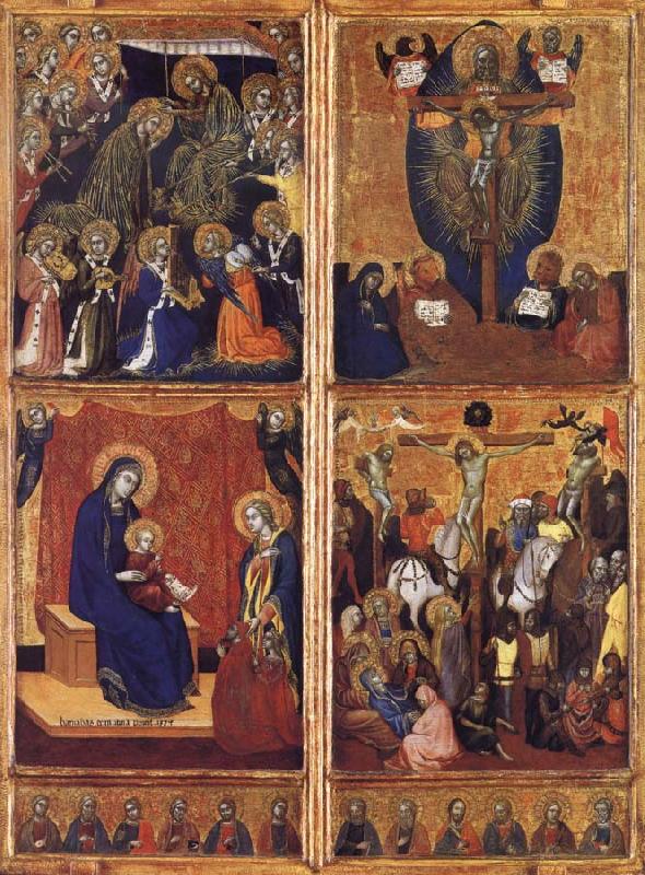 Barnaba Da Modena THe Coronation of the Virgin ,the trinity,the tirgin and child,the Crucifixion china oil painting image